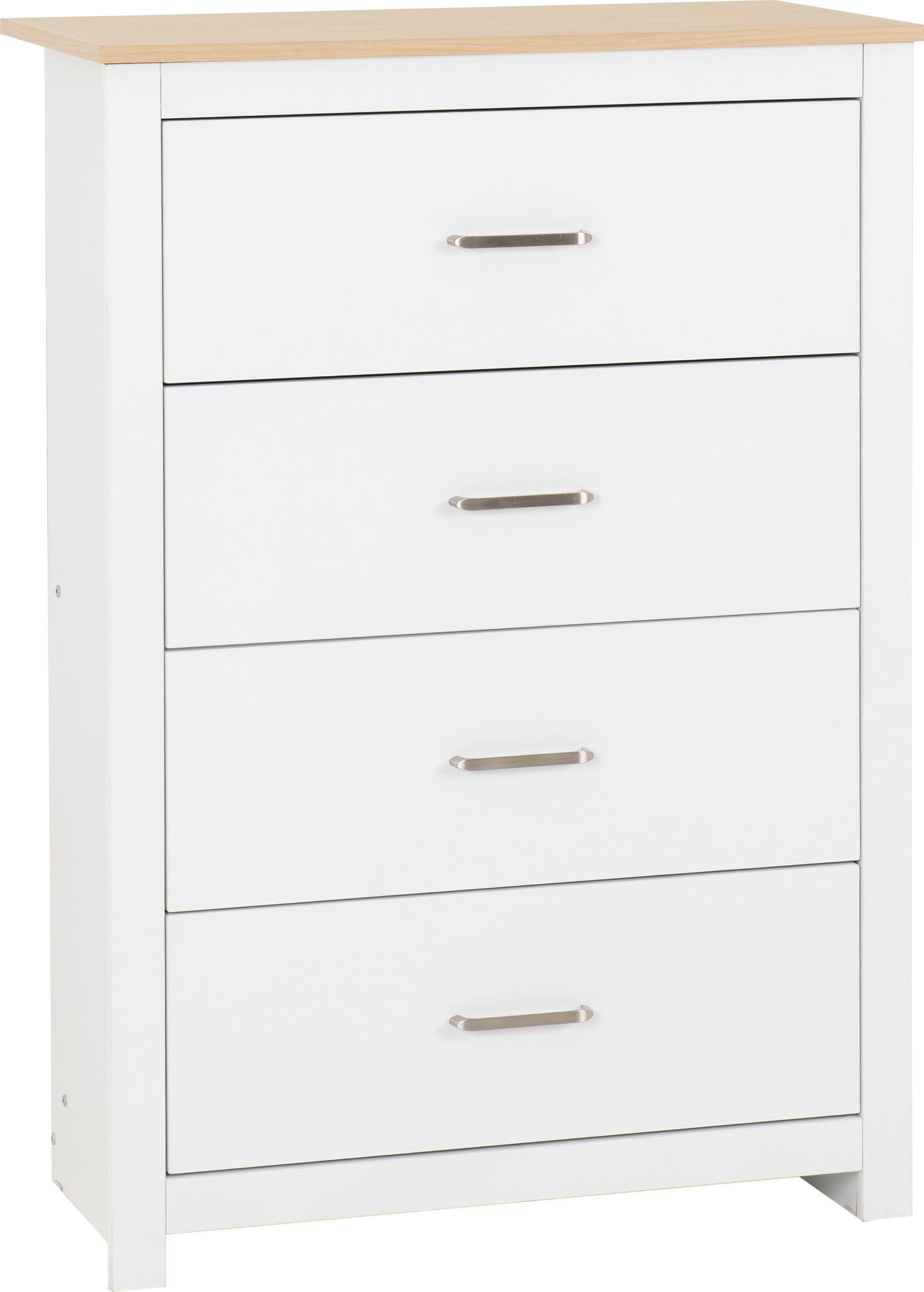 PORTLAND 4 DRAWER CHEST - WHITE/OAK EFFECT